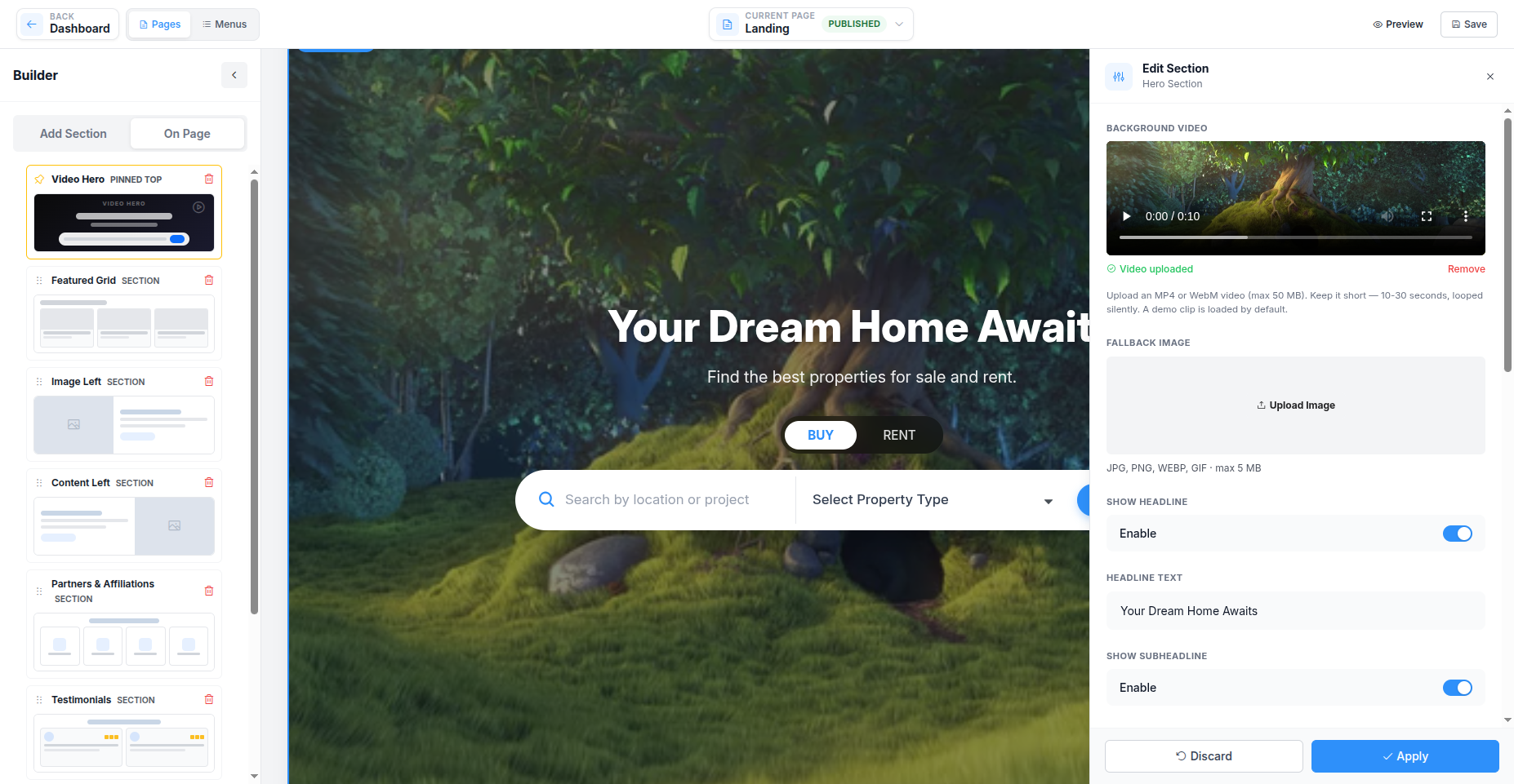 Website Builder Screenshot